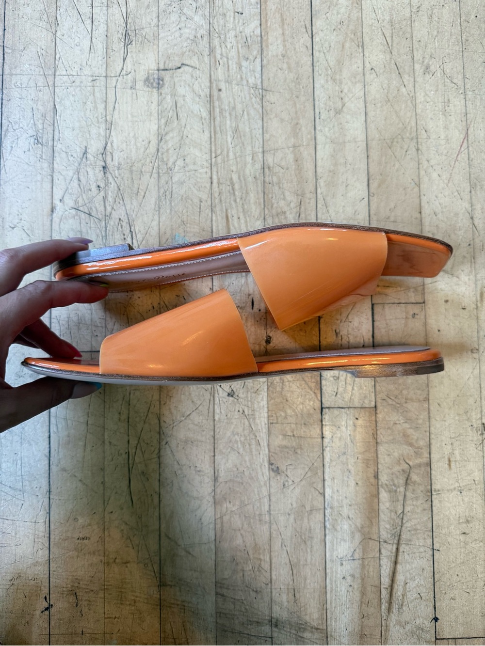 GIANVITO ROSSI Italian Slide Sandals Orange PVC 37.5 - Picture 4 of 8
